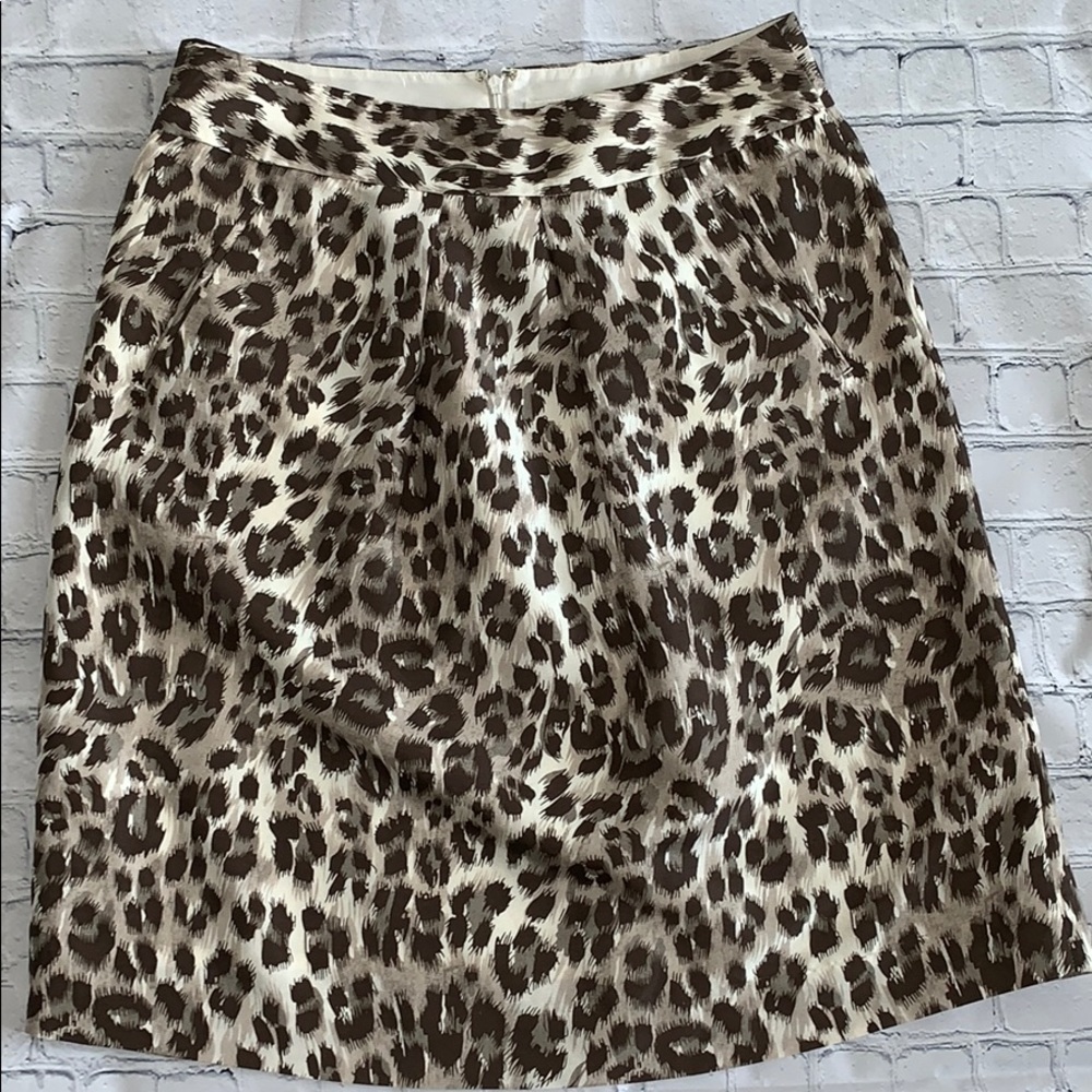 Banana Republic Silk Leopard Print Skirt